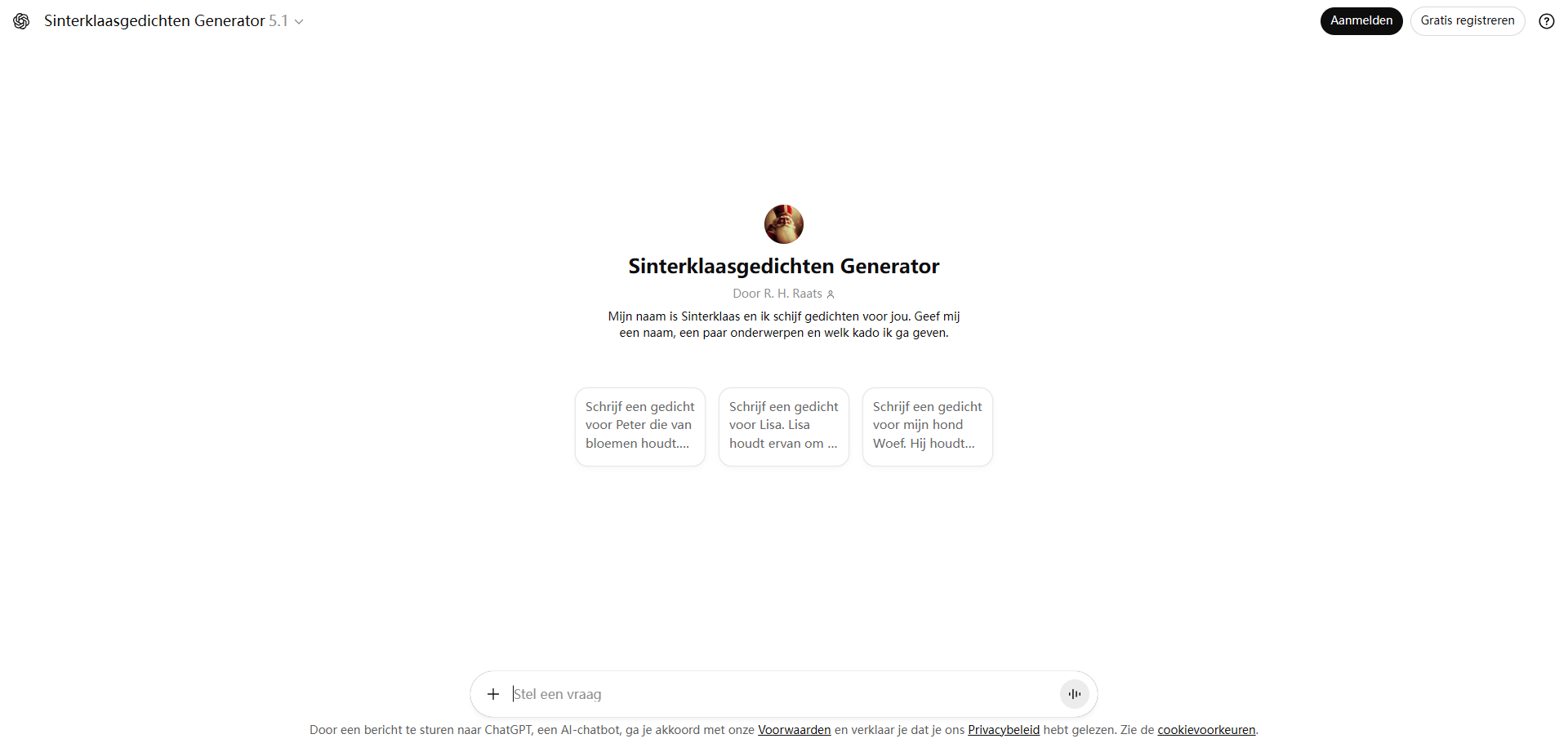 chatgpt sinterklaasgedichten generator