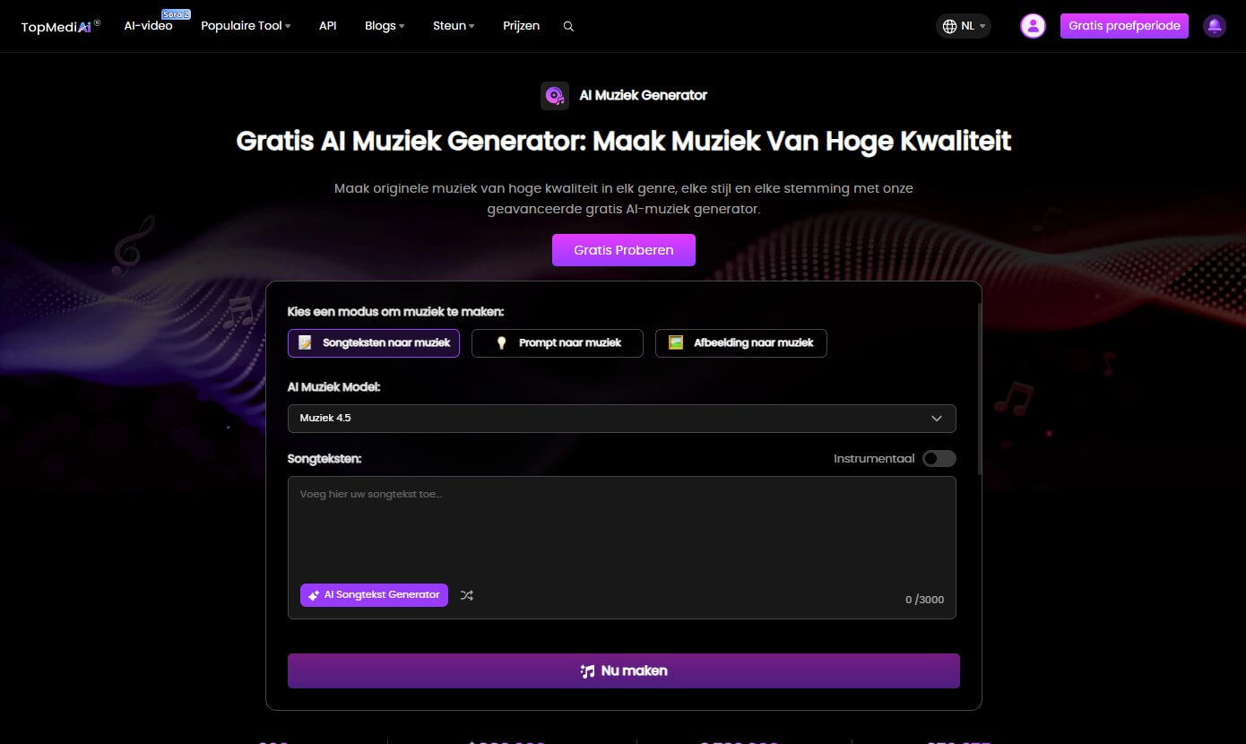 topmediai ai muziekgenerator