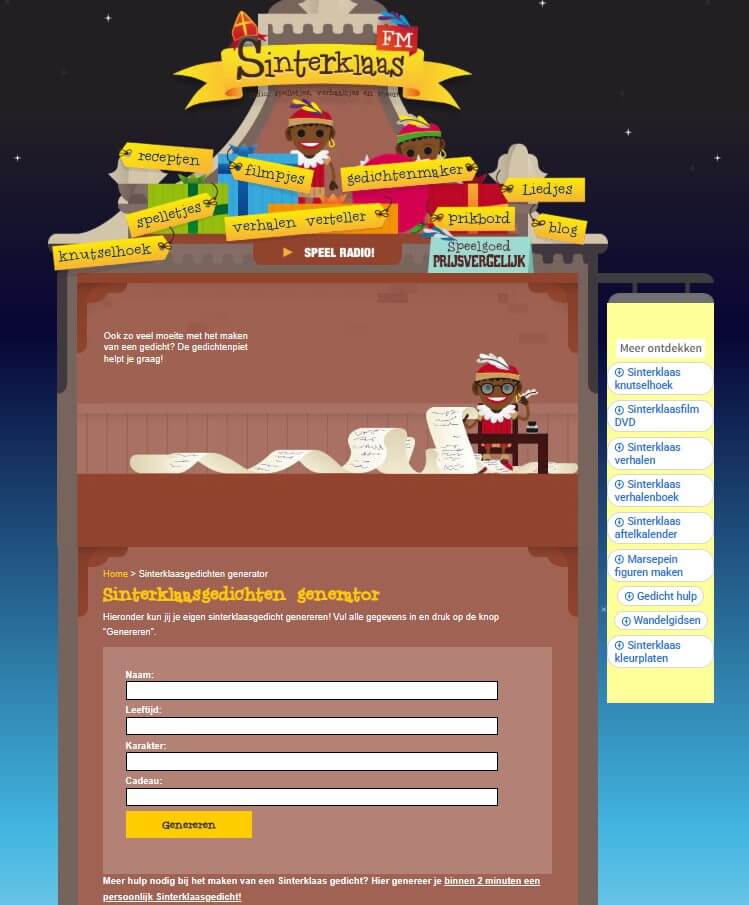 sinterklaas.fm gedichtenmaker