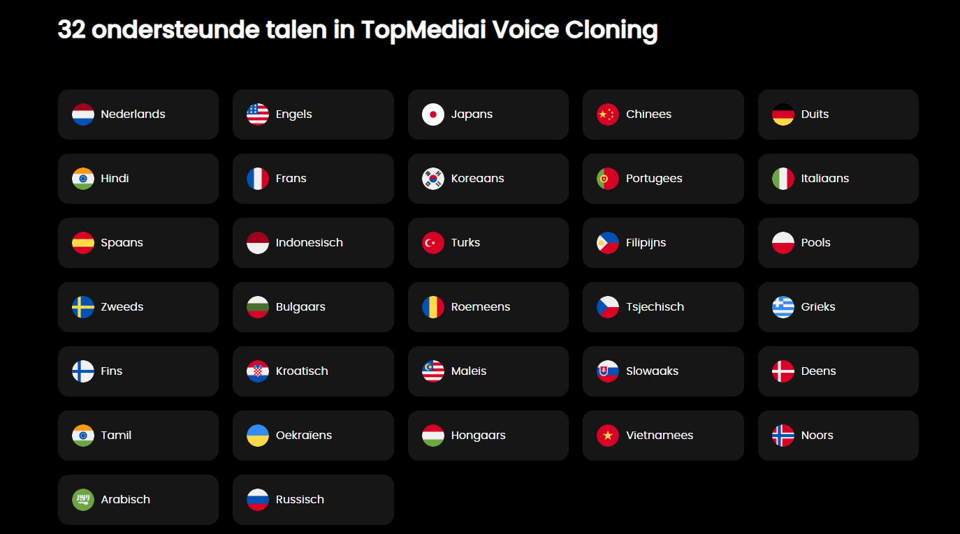 topmediai stemklonen talen