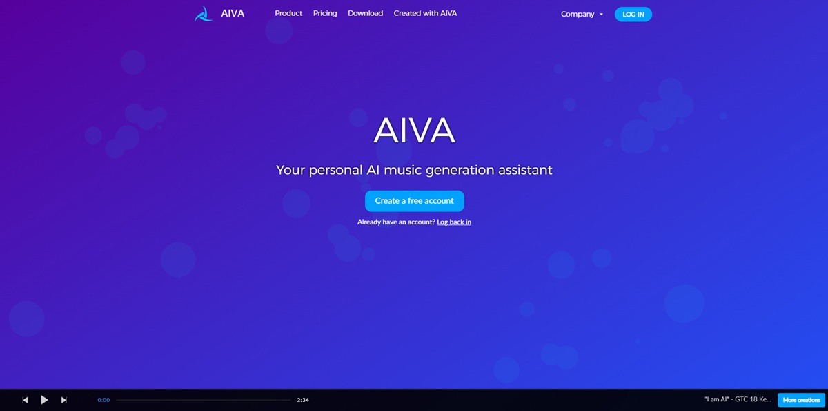 AIVA Suno替代方案配樂介面