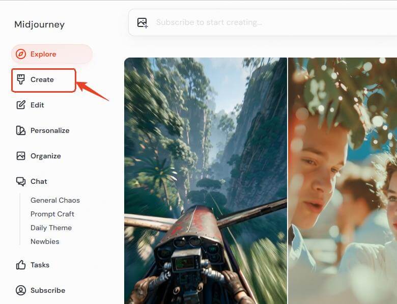開始使用midjourney v1