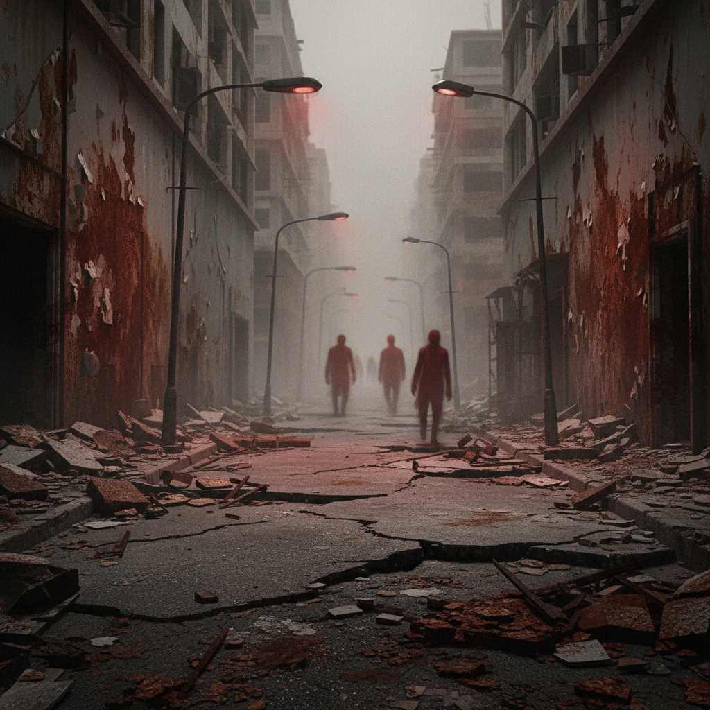 topmediai廢墟城市風格恐怖作畫