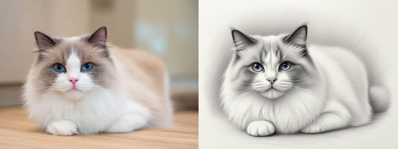 ai寵物素描效果