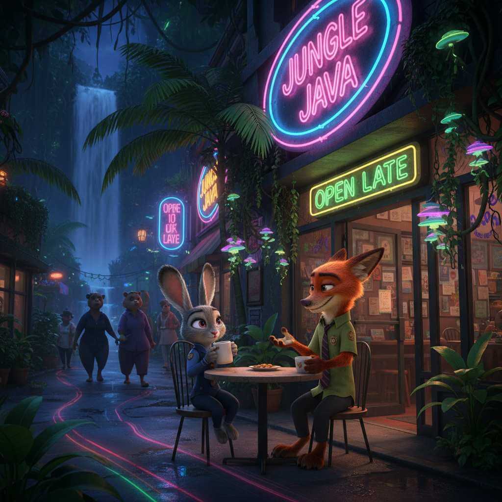 topmediai動物方城市桌布