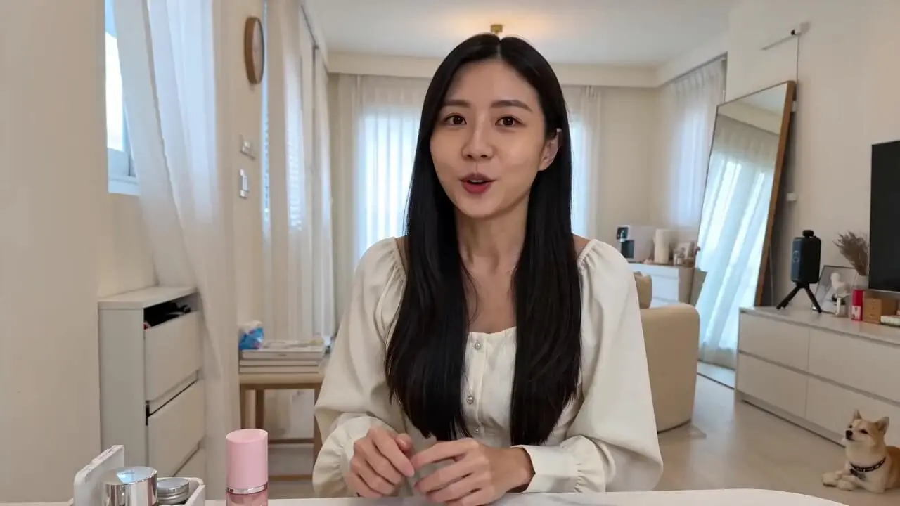 一位台灣面孔的年輕女生，介紹一款她覺得好用的精華液。